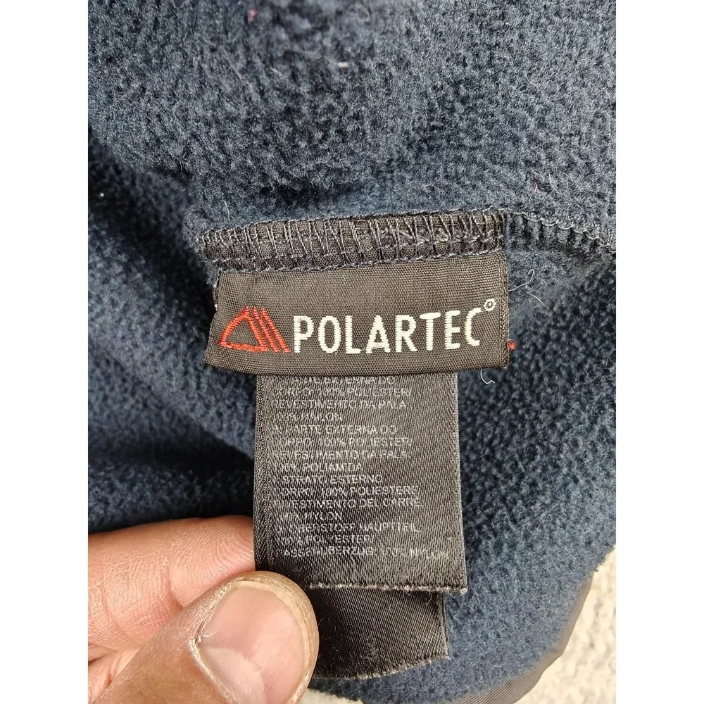 The North Face Jacket Mens Small Blue Gray‎ Polartec Fleece Full Zip Pockets
